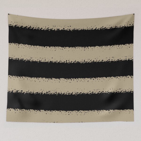 Item preview, Black and Tan Horizontal Stripe Pattern Pairs DE 2022 Trending Color Bamboo Screen DE6193 designed and sold by ColorOfTheYears.
