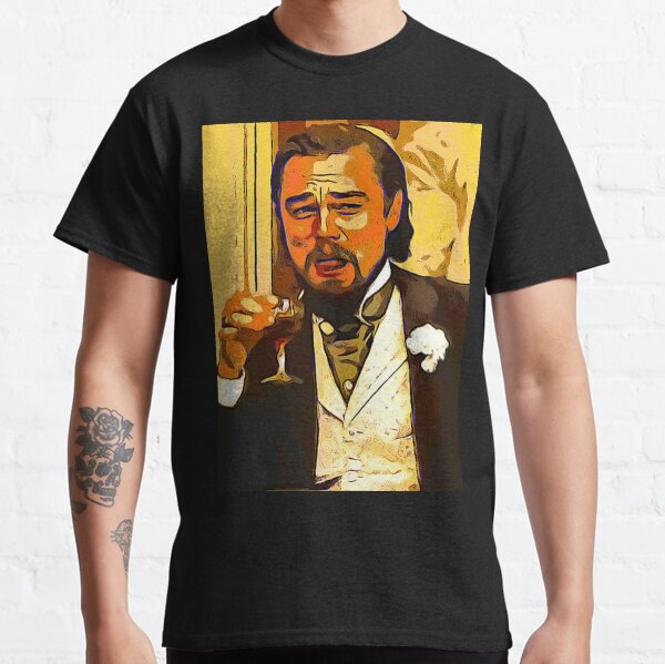 Leonardo DiCaprio Laughing Django Unchained Calvin Candie Meme Drawing Sketch Classic T-Shirt