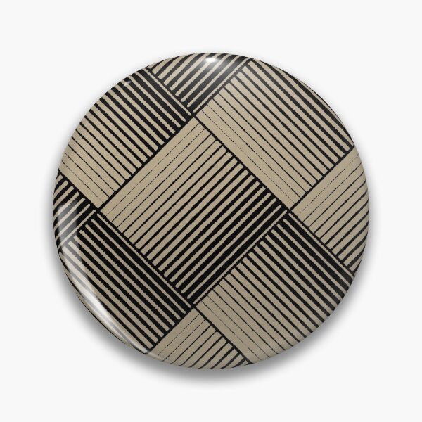 Item preview, Black and Tan Square Mosaic Stripe Pattern Pairs DE 2022 Trending Color Bamboo Screen DE6193 designed and sold by ColorOfTheYears.