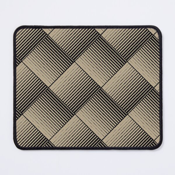 Item preview, Black and Tan Square Mosaic Stripe Pattern Pairs DE 2022 Trending Color Bamboo Screen DE6193 designed and sold by ColorOfTheYears.