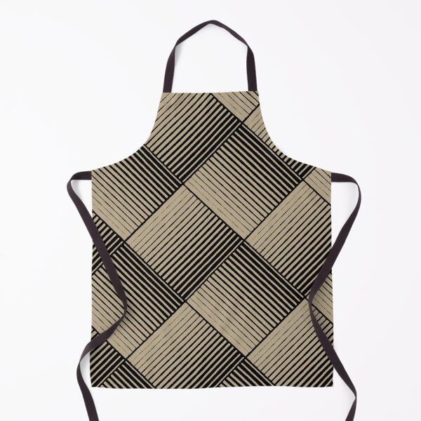 Item preview, Black and Tan Square Mosaic Stripe Pattern Pairs DE 2022 Trending Color Bamboo Screen DE6193 designed and sold by ColorOfTheYears.