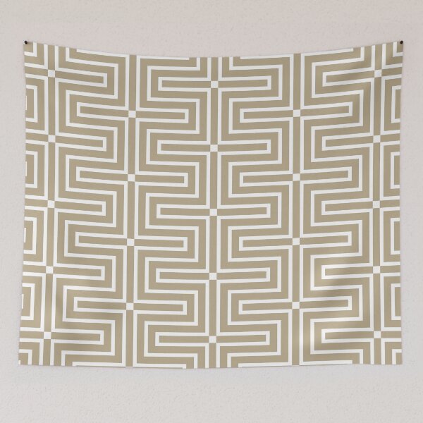 Item preview, Tan and White Tessellation Line Pattern 3 Pairs DE 2022 Trending Color Bamboo Screen DE6193 designed and sold by ColorOfTheYears.