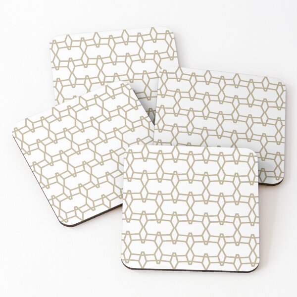Item preview, Tan and White Tessellation Line Pattern 9 Pairs DE 2022 Trending Color Bamboo Screen DE6193 designed and sold by ColorOfTheYears.