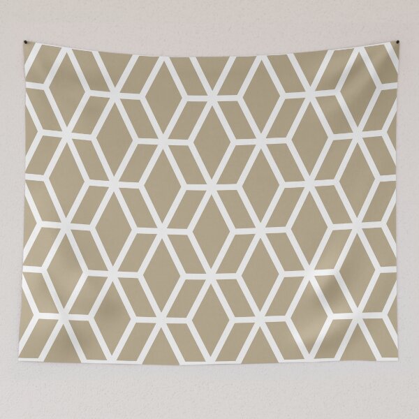 Item preview, Tan and White Tessellation Line Pattern 16 Pairs DE 2022 Trending Color Bamboo Screen DE6193 designed and sold by ColorOfTheYears.