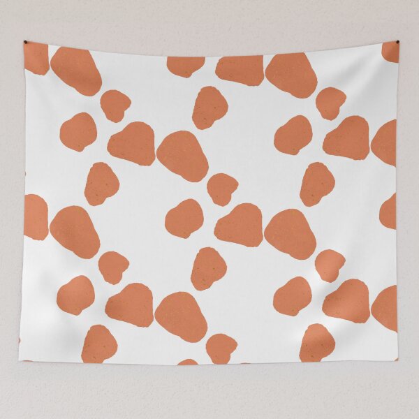 Item preview, Boho texture abstract shape giraffe spots -- orange with gold speckles designed and sold by MagicStrawberry.