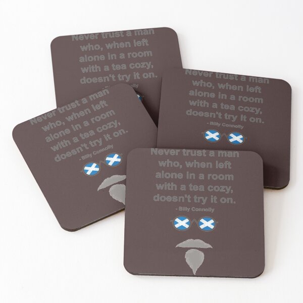 Item preview, Billy Connolly glasses and quote    designed and sold by WoodArkCo.