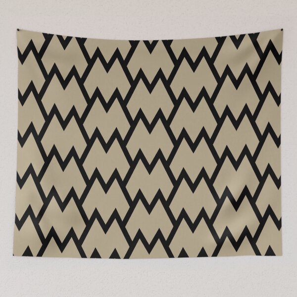 Item preview, Black and Tan Tessellation Line Pattern 18 Pairs DE 2022 Trending Color Bamboo Screen DE6193 designed and sold by ColorOfTheYears.