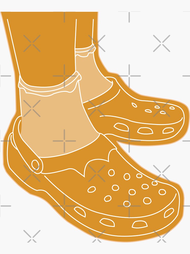 "CROCS AND SOCKS YELLOW" Sticker for Sale by Redbubble