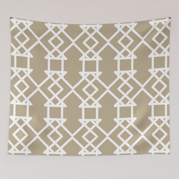 Item preview, Tan and White Tessellation Line Pattern 27 Pairs DE 2022 Trending Color Bamboo Screen DE6193 designed and sold by ColorOfTheYears.