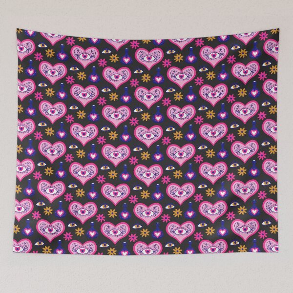 Item preview, Boho Mystic Love Potion with Hearts and Magic Eyes designed and sold by nouveaudecor.