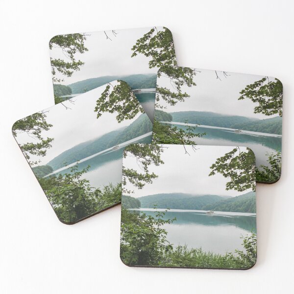 Item preview, A view across Lake Kozjak with a tourist boat in the background, Plitvice Lakes, Croatia designed and sold by SnapTPhotograph.