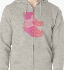 SOCKS AND CROCS gradient pink Zipped Hoodie