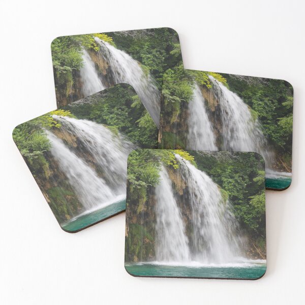Item preview, A waterfall flowing into a lake at Plitvice Lakes, Unesco World Heritage Site, Croatia designed and sold by SnapTPhotograph.