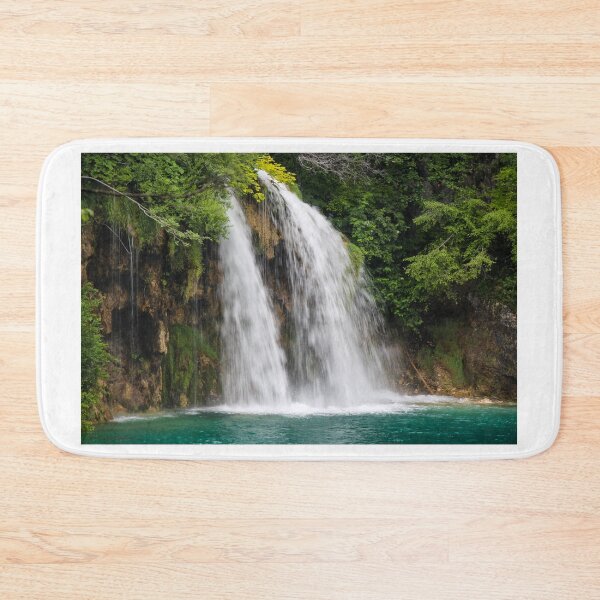 Item preview, A waterfall flowing into a lake at Plitvice Lakes, Unesco World Heritage Site, Croatia designed and sold by SnapTPhotograph.