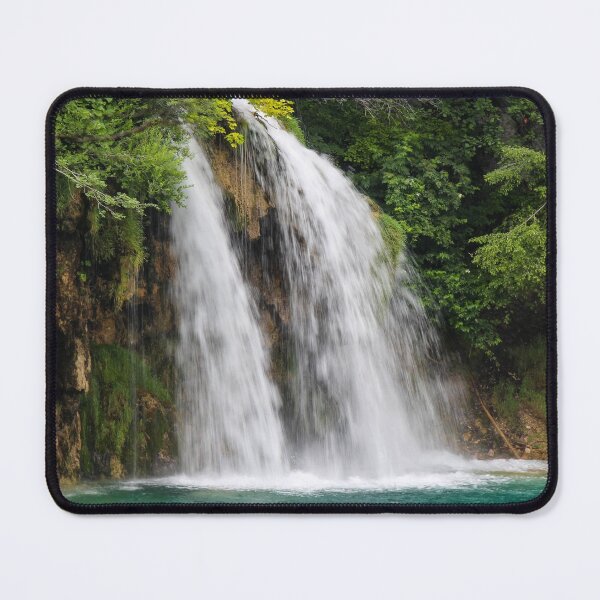 Item preview, A waterfall flowing into a lake at Plitvice Lakes, Unesco World Heritage Site, Croatia designed and sold by SnapTPhotograph.