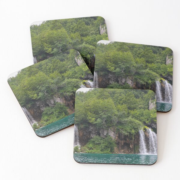 Item preview, Two waterfalls flowing into a lake at Plitvice Lakes, UNESCO World Heritage Site, Croatia designed and sold by SnapTPhotograph.