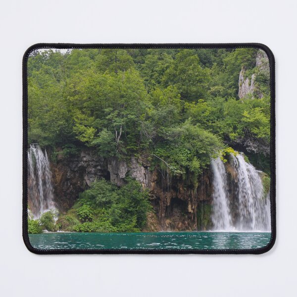 Item preview, Two waterfalls flowing into a lake at Plitvice Lakes, UNESCO World Heritage Site, Croatia designed and sold by SnapTPhotograph.