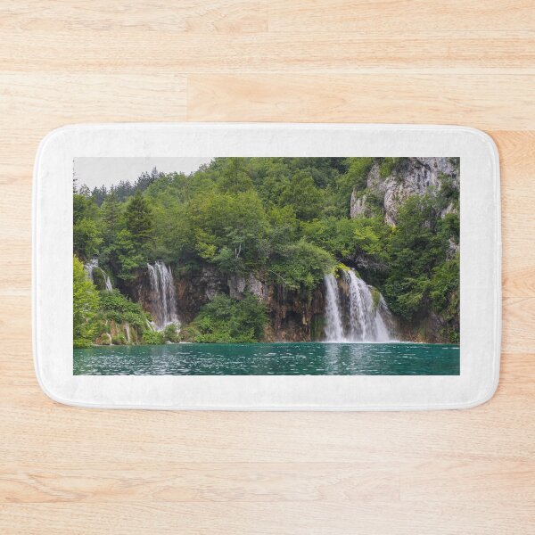 Item preview, Two waterfalls flowing into a lake at Plitvice Lakes, UNESCO World Heritage Site, Croatia designed and sold by SnapTPhotograph.