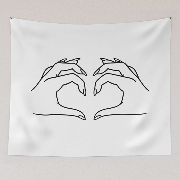 Item preview, Heart hands in black designed and sold by Thingamabobbidi.