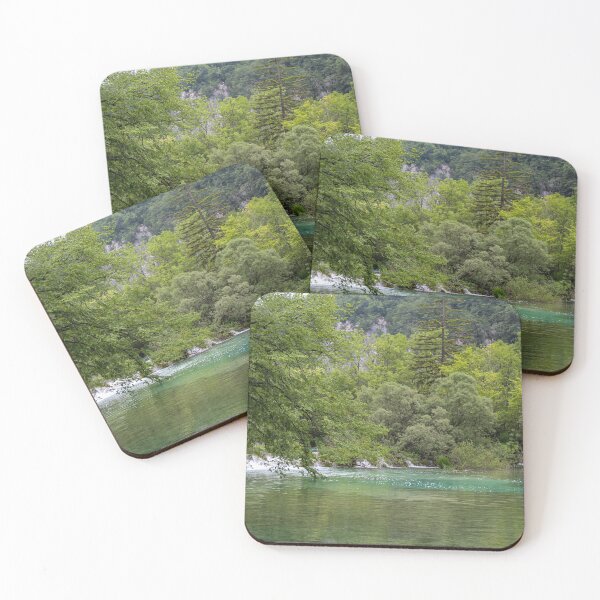 Item preview, A lake at Plitvice Lakes, with a waterfall and woodland in the background, Croatia designed and sold by SnapTPhotograph.