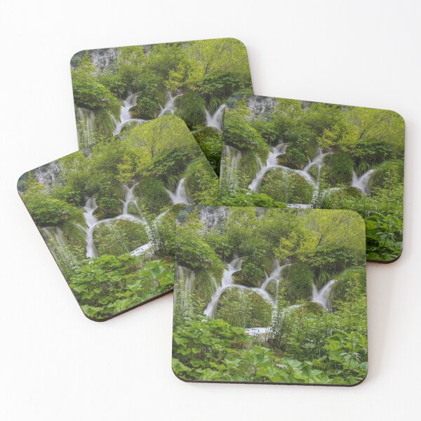 Item preview, Water flowing through vegetation and over a waterfall at Plitvice Lakes, Croatia designed and sold by SnapTPhotograph.