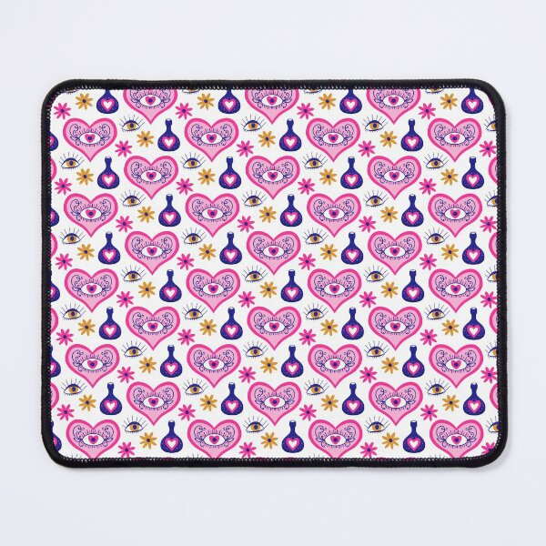 Item preview, Boho Mystic Love Potion with Hearts and Magic Eye White Background designed and sold by nouveaudecor.