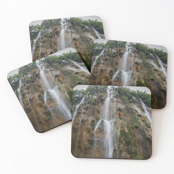 Item preview, A long exposure of a large waterfall flowing at Plitvice Lakes, UNESCO World Heritage Site, Croatia designed and sold by SnapTPhotograph.