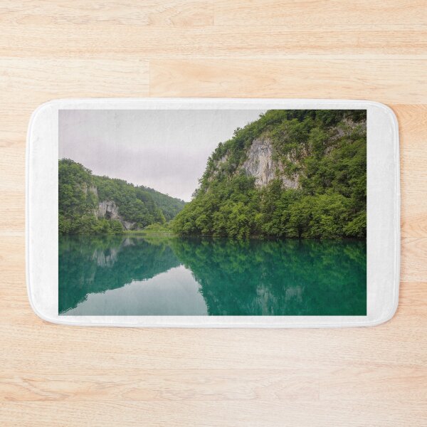 Item preview, A reflection of a mountain valley on a lake at Plitvice Lakes, UNESCO World Heritage Site, Croatia designed and sold by SnapTPhotograph.