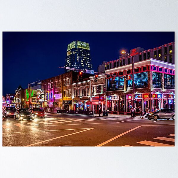 Artikel-Vorschau von Nashville TN, Broadway in Nashville, Nashville Neonlichter, Nashville bei Nacht, Music City USA, Country Music Capital, designt und verkauft von Nostrathomas66.