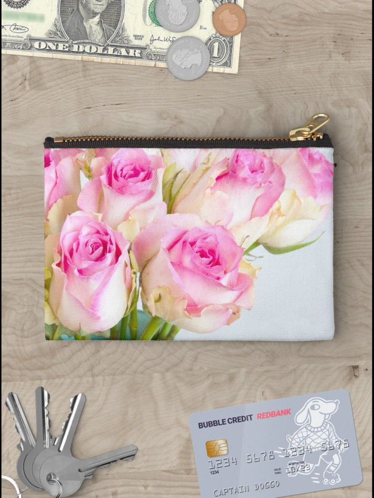 Thumbnail 3 of 4, Zipper Pouch, Pink Roses designed and sold by Colleen Farrell.