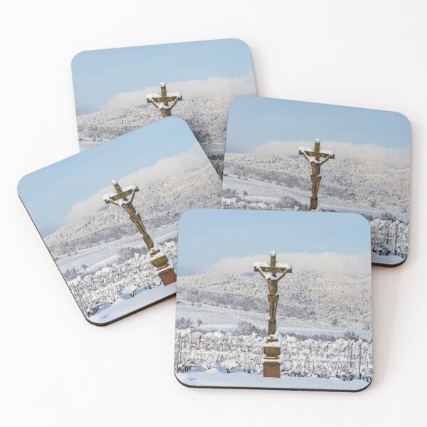 Item preview, Alsace vineyards under heavy snow on a sunny winter day. Details and top view. designed and sold by Alexander Sorokopud.