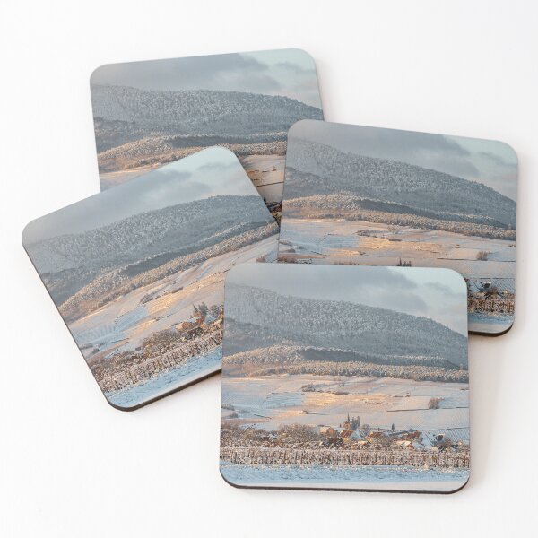Item preview, The warm colors of the setting sun on the snowy foothills of the Vosges. Alsace. designed and sold by Alexander Sorokopud.