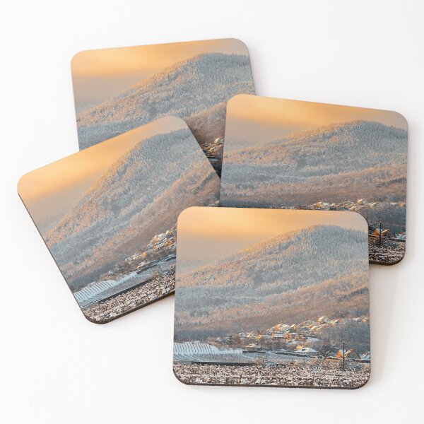 Item preview, The warm colors of the setting sun on the snowy foothills of the Vosges. Alsace. designed and sold by Alexander Sorokopud.