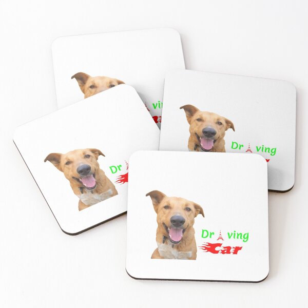 Item preview, dog driving a red car designed and sold by Worldwide4shop.