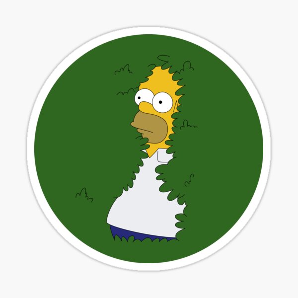Homer in the Bushes Sticker