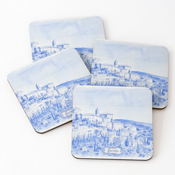Item preview, View of Gordes, France - Azulejo style designed and sold by ian osborne.