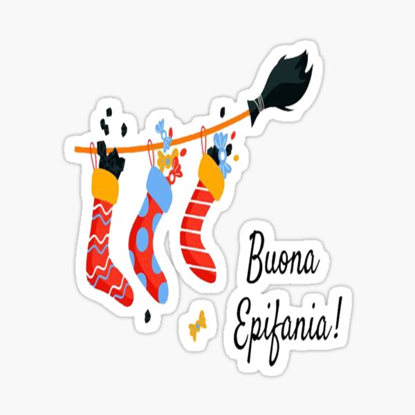 Buona Befana Epiphany Witch Getting Ready Sticker for Sale by  ShoaffBallanger