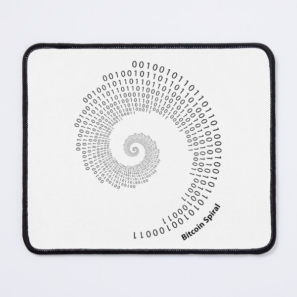 Item preview, Bitcoin spiral (code zero and one) black designed and sold by NautilusMare.