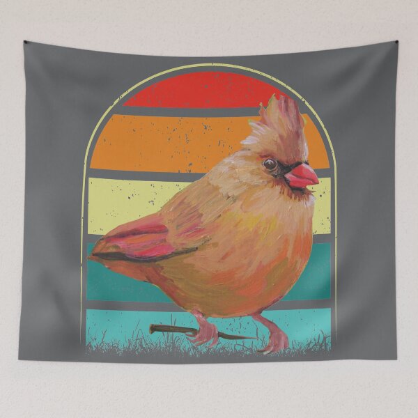 Item preview, Cardinal in sunset- cute bird designed and sold by BronikowskiART.