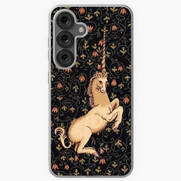 Item preview, Medieval Unicorn Midnight Floral Tapestry designed and sold by Epitome Girl.