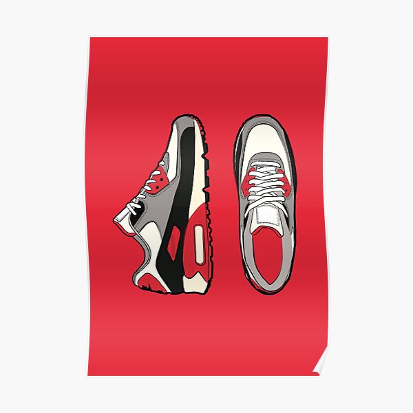 Nike Air Max 90 Red Paint Drip Custom NWT
