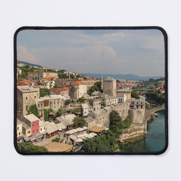 Item preview, View over the old town of Mostar and the old arched bridge over the Neretva River, Bosnia and Herzegovina designed and sold by SnapTPhotograph.
