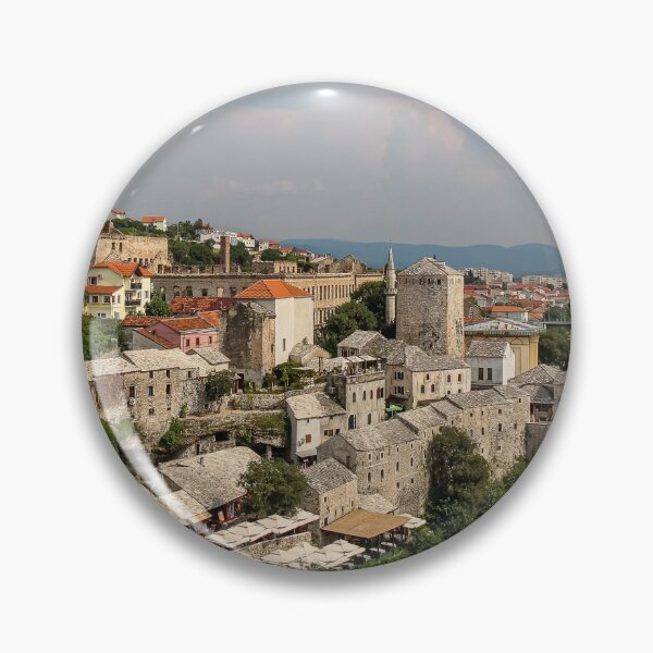 Item preview, View over the old town of Mostar and the old arched bridge over the Neretva River, Bosnia and Herzegovina designed and sold by SnapTPhotograph.