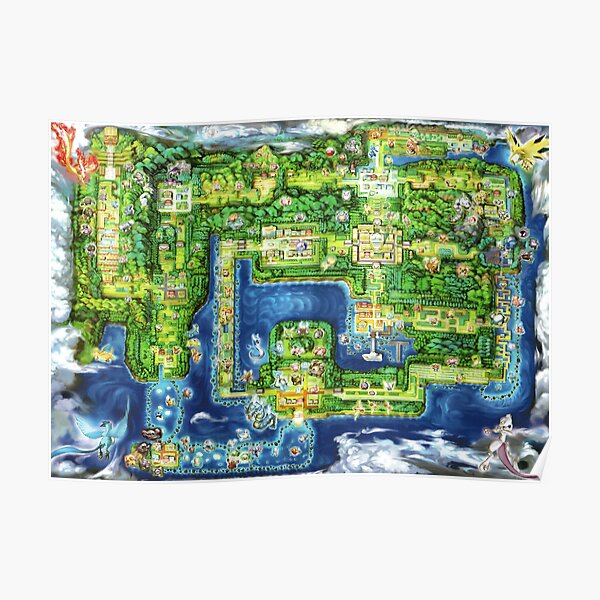 Kanto Map Poster