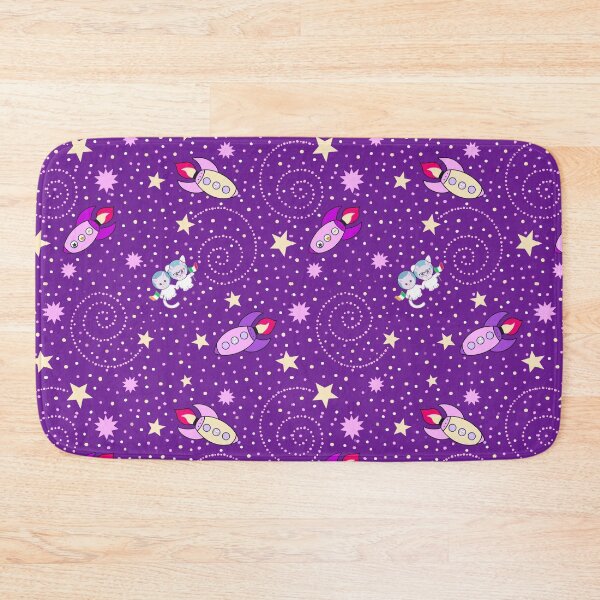 Item preview, Bunnies and kitties in space plum designed and sold by QuirkyCraftz.