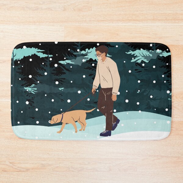 Item preview, DOG WALK IN THE SNOW designed and sold by PotluckPrints.