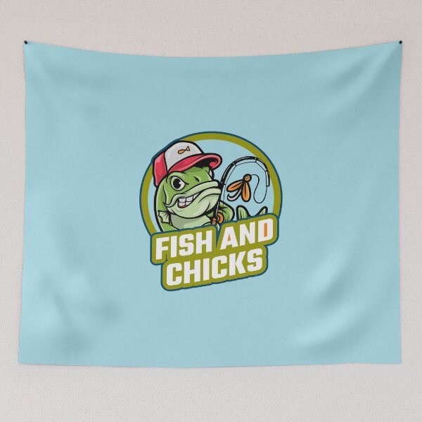 Item preview, Funny Fisherman Fish and Chicks  designed and sold by ShineEyePirate.