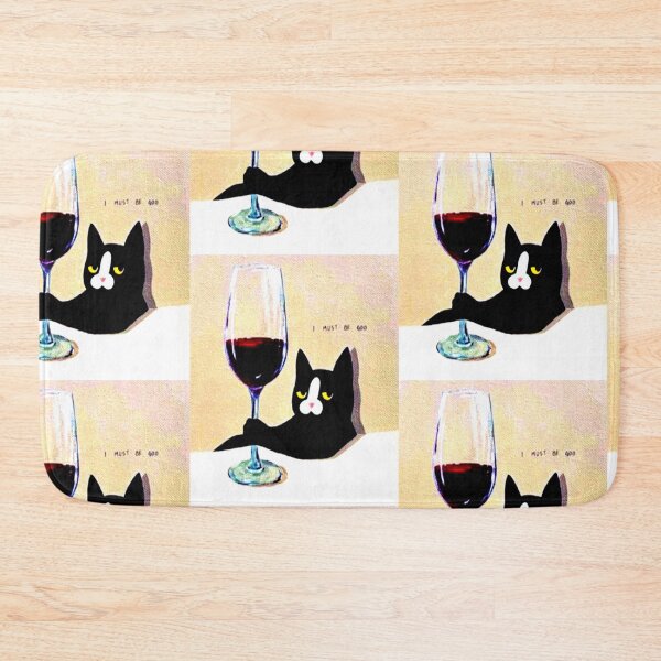 Item preview, I Must Be God Cat Drinking Wine  designed and sold by Rockopolys.