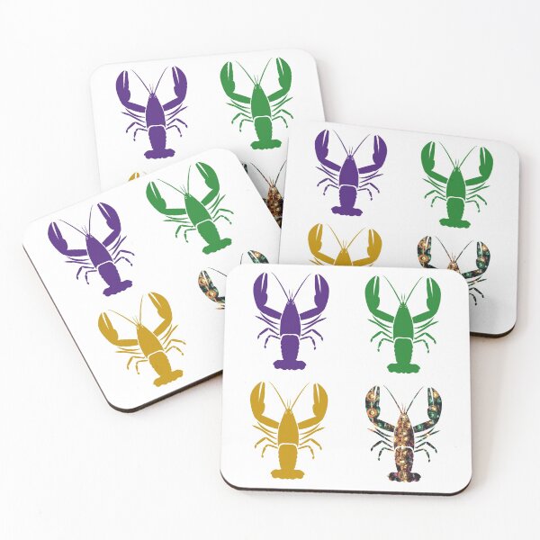 Item preview, Mardi Gras Crawfish Pattern designed and sold by Creole Content Creations.