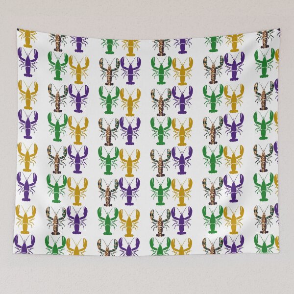 Item preview, Mardi Gras Crawfish Pattern designed and sold by Creole Content Creations.